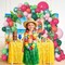 153PCS Tropical Balloon Arch Kit, Hot Pink Green Orange Palm Leaves Hawaiian Luau Balloon Garland, Summer Birthday Beach Party Decorations
